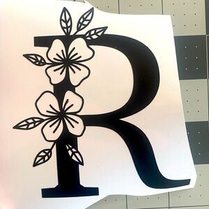 Black “R” Monogram Vinyl Decal